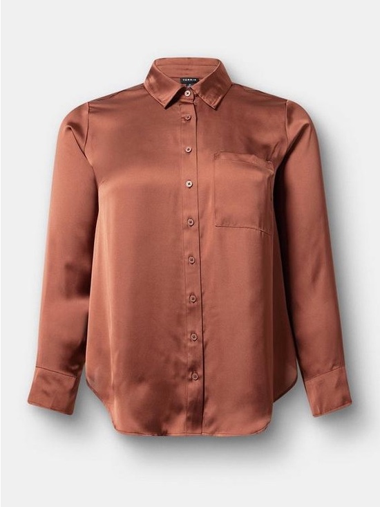 torrid Tops - torrid Satin Relaxed Button-Up Shirt size large
